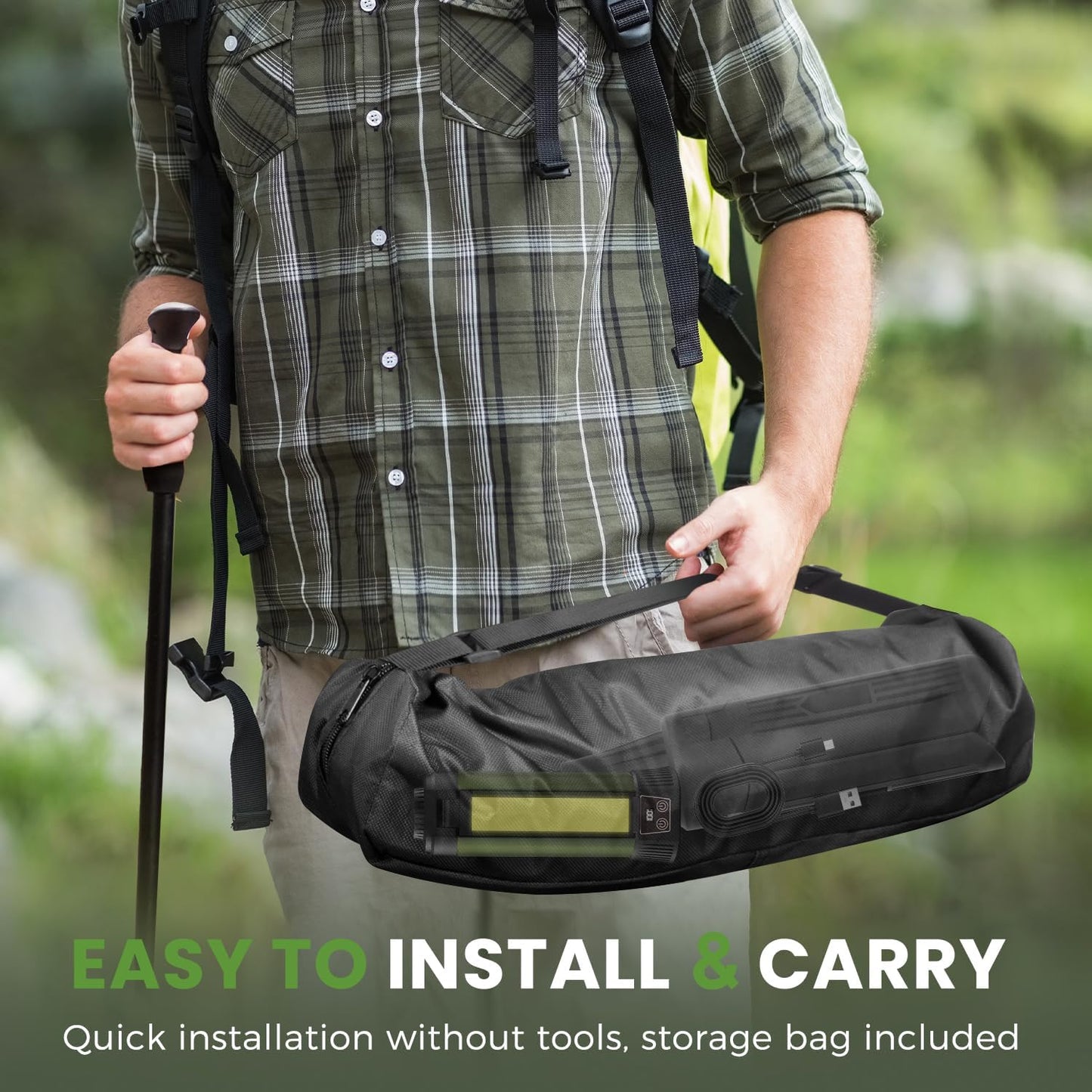 Dimmable Rechargeable Camping Light with Tripod & Carrying Bag - 2000 Lumen
