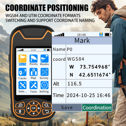 High Precision COORDINATE COLLECTION SATELLITE MAP GPS COMPASS SATELLITE POSIT Handheld GPS for Camping & Hiking & Exploration