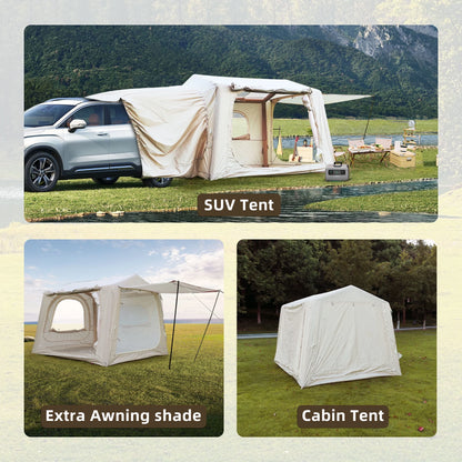 Inflatable Tents for Camping,Suv Tent , Easy Setup Inflatabletent 4 Season Tent, Waterproof Oxford Air Glamping Tents for Camping Adult 4/6/8 Person