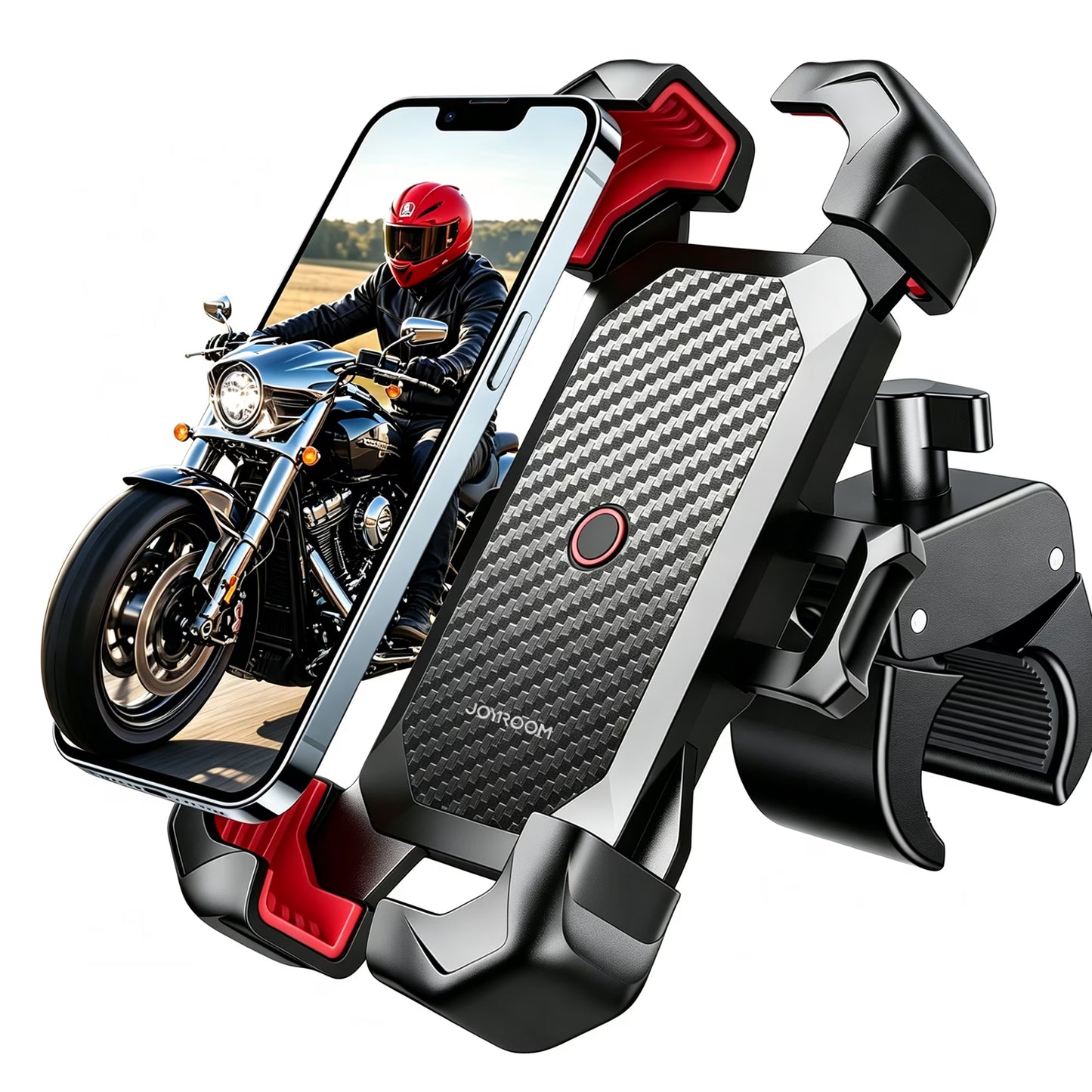 Motorcycle Phone Mount Bike Phone Holder, Auto Lock Adjustable Handlebar Phone Holder Mount for 4.7"-7" Cell Phones