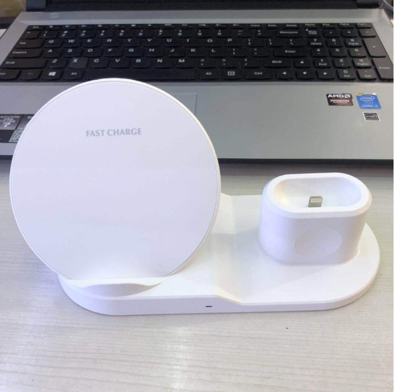 Wireless Charger Mobile Phone 3 in 1 Stand Watch Headphones