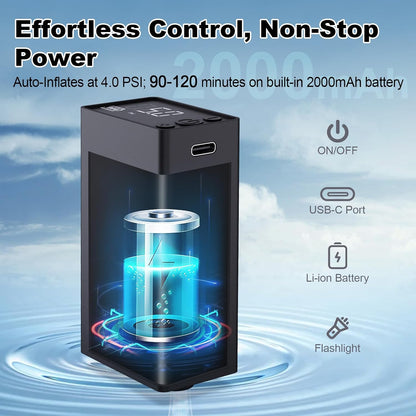 5-Gallon Portable Camping Shower with Battery Pump & Flashlight - Home Shower An