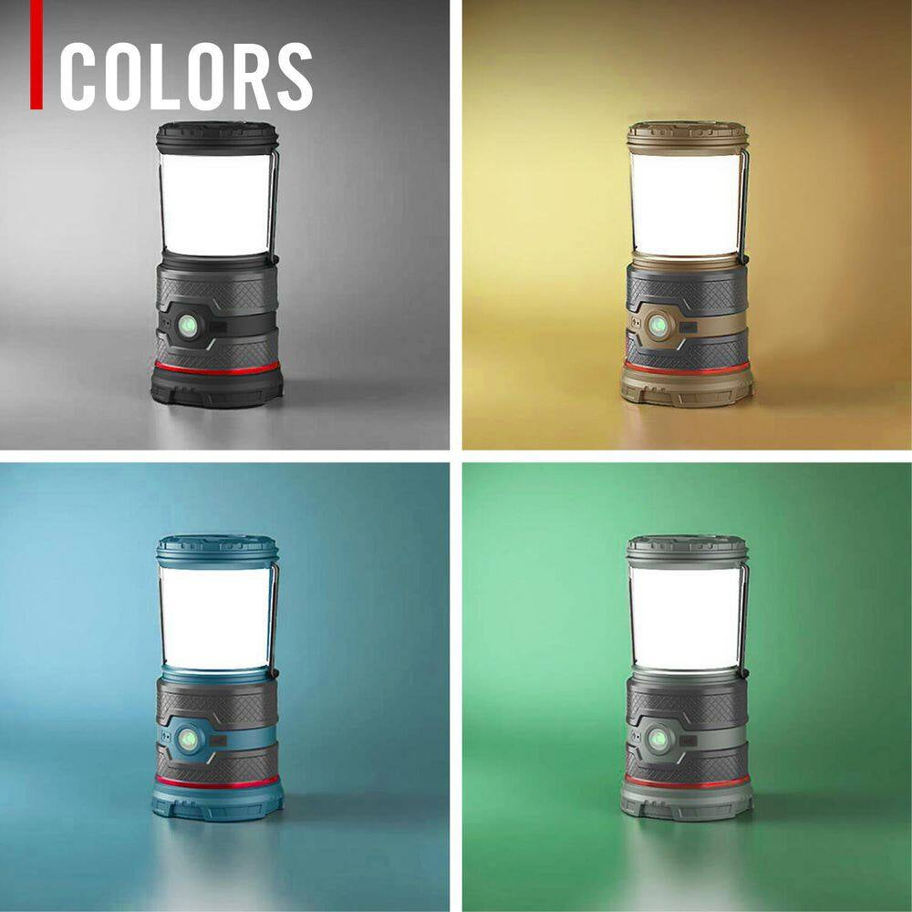EAL35R 1000 Lumens Voice Activated Rechargeable Camping Lantern Flashlight, Black