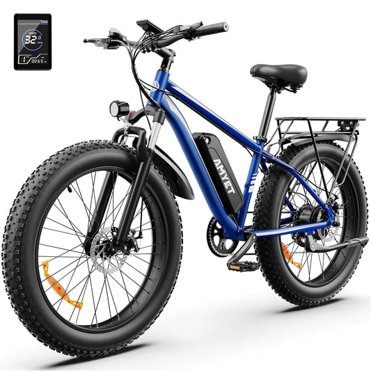 EB26 1000W Peak 1500W Electric Bike for Adults, 48V 15Ah, 26" Fat Tire Ebike, E-Mountain Bicycle, UL2849