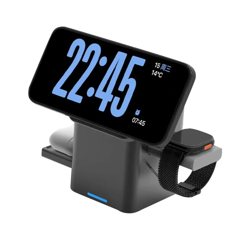 3 in 1 Wireless Charger Rotating Magic Magnetic for Apple Dock Charger for Iphone 16 15 14 13 Pro Max Iwatch Airpods Charger