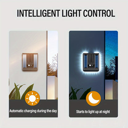 Solar Motion Sensor Outdoor Sconce Lights,Led Waterproof Dusk to Dawn Solar Patio Light,Wireless Modern Wall Mount Lamp Black for Porch Patio Garage House
