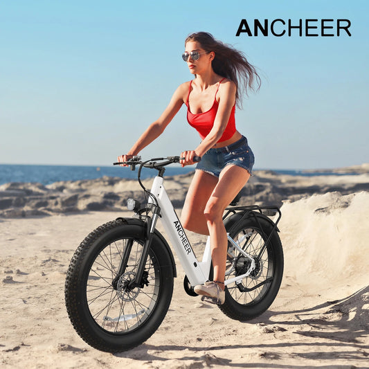 Electric Bike for Adults, 750W Ebike, 28MPH 60Miles Electric Mountain Bike, 26" Fat Tire Electric Bicycle with 48V 15AH Battery, Rear Rack, Lockable Suspension Fork,7 Speed, UL2849