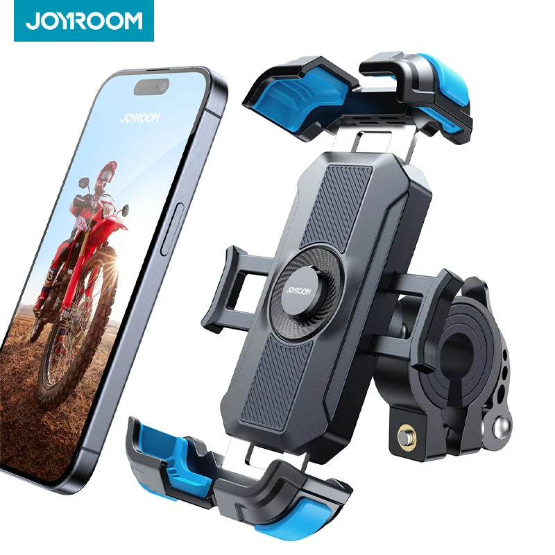 Motorcycle Phone Mount, 2024 Upgrade [Metal Tie Rod][1S Auto Lock] Bike Phone Holder Mount Handlebar Clamp - [No Shake]