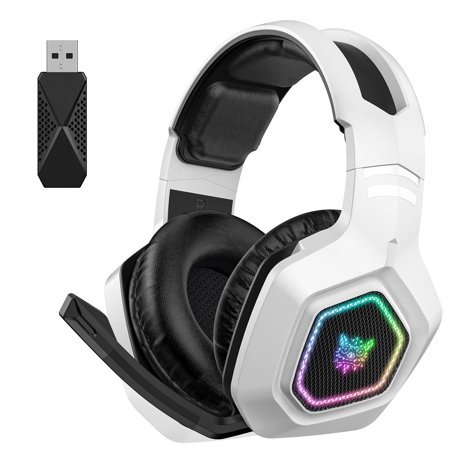 Wireless Gaming Headset Wearing Bluetooth 24G Headset RGB Luminous Headphones
