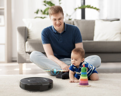 Geek Smart Robot Vacuum Cleaner G6 Plus, Ultra-Thin, 1800Pa Strong Suction, Automatic Self-Charging, Wi-Fi Connectivity, App Control, Custom Cleaning, Great for Hard Floors to Carpets.Ban on Amazon