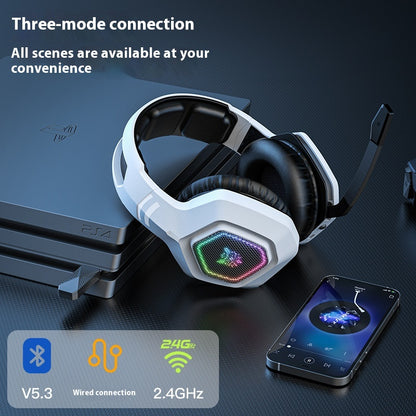 Wireless Gaming Headset Wearing Bluetooth 24G Headset RGB Luminous Headphones