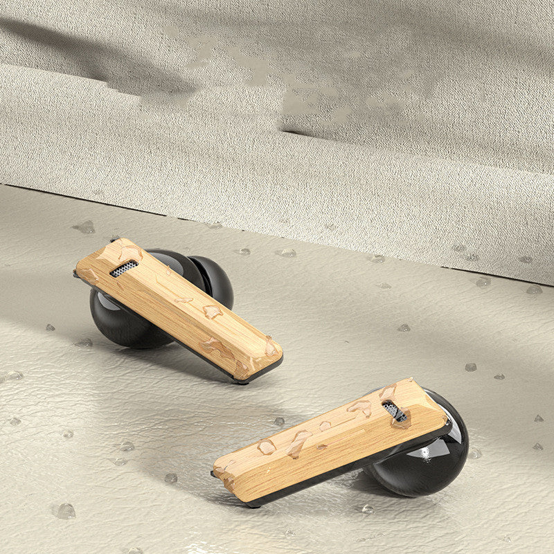 Wood Grain Wireless Sports In-Ear Noise-Canceling Low-Latency Bluetooth Headphones