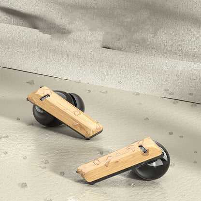Wood Grain Wireless Sports In-Ear Noise-Canceling Low-Latency Bluetooth Headphones