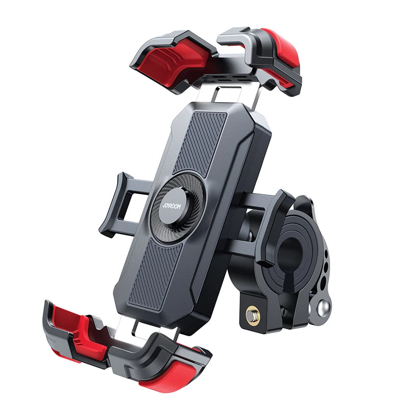 Motorcycle Phone Mount, 2024 Upgrade [Metal Tie Rod][1S Auto Lock] Bike Phone Holder Mount Handlebar Clamp - [No Shake]