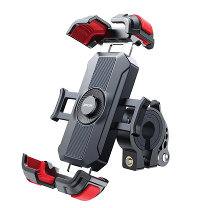 Motorcycle Phone Mount, 2024 Upgrade [Metal Tie Rod][1S Auto Lock] Bike Phone Holder Mount Handlebar Clamp - [No Shake]