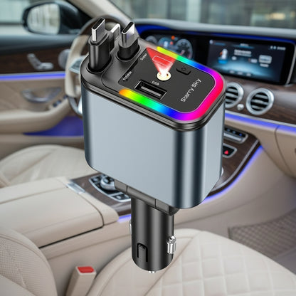 Starry Sky Car Charger 120W Mobile Phone Flexible Wire Car Usb Cigarette Lighter