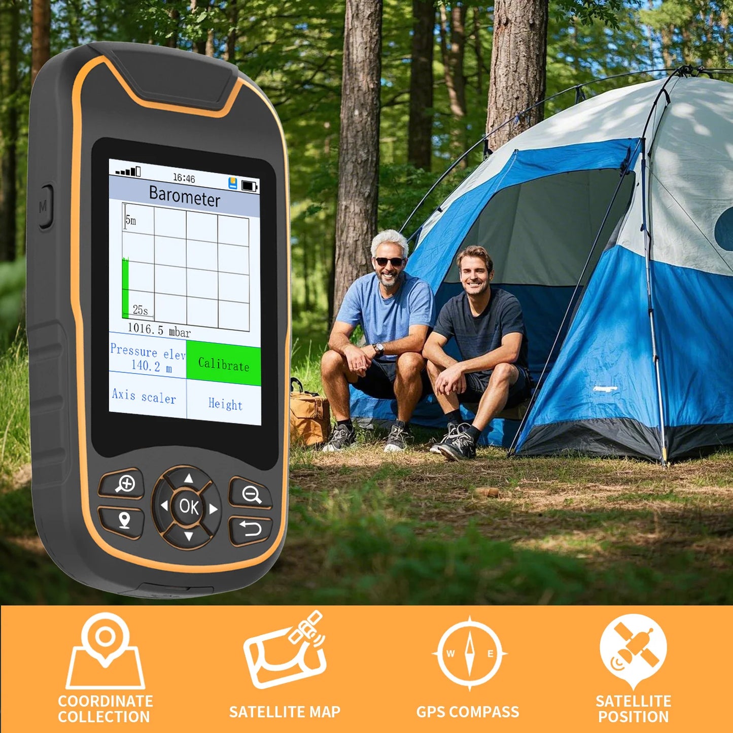 High Precision COORDINATE COLLECTION SATELLITE MAP GPS COMPASS SATELLITE POSIT Handheld GPS for Camping & Hiking & Exploration