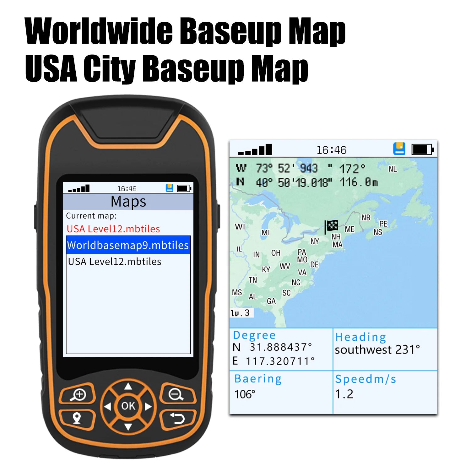 High Precision COORDINATE COLLECTION SATELLITE MAP GPS COMPASS SATELLITE POSIT Handheld GPS for Camping & Hiking & Exploration