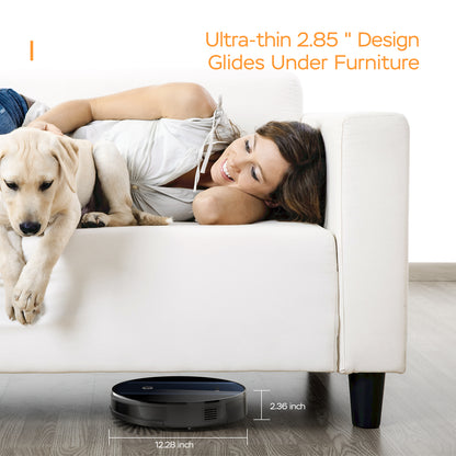 Geek Smart Robot Vacuum Cleaner G6 Plus, Ultra-Thin, 1800Pa Strong Suction, Automatic Self-Charging, Wi-Fi Connectivity, App Control, Custom Cleaning, Great for Hard Floors to Carpets.Ban on Amazon