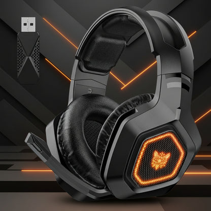 Wireless Gaming Headset Wearing Bluetooth 24G Headset RGB Luminous Headphones