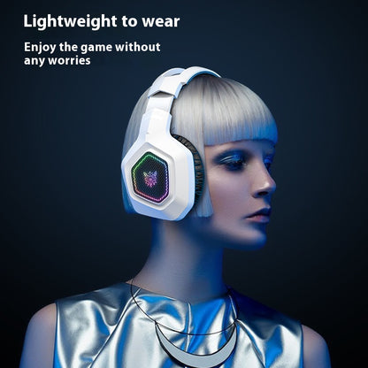 Wireless Gaming Headset Wearing Bluetooth 24G Headset RGB Luminous Headphones