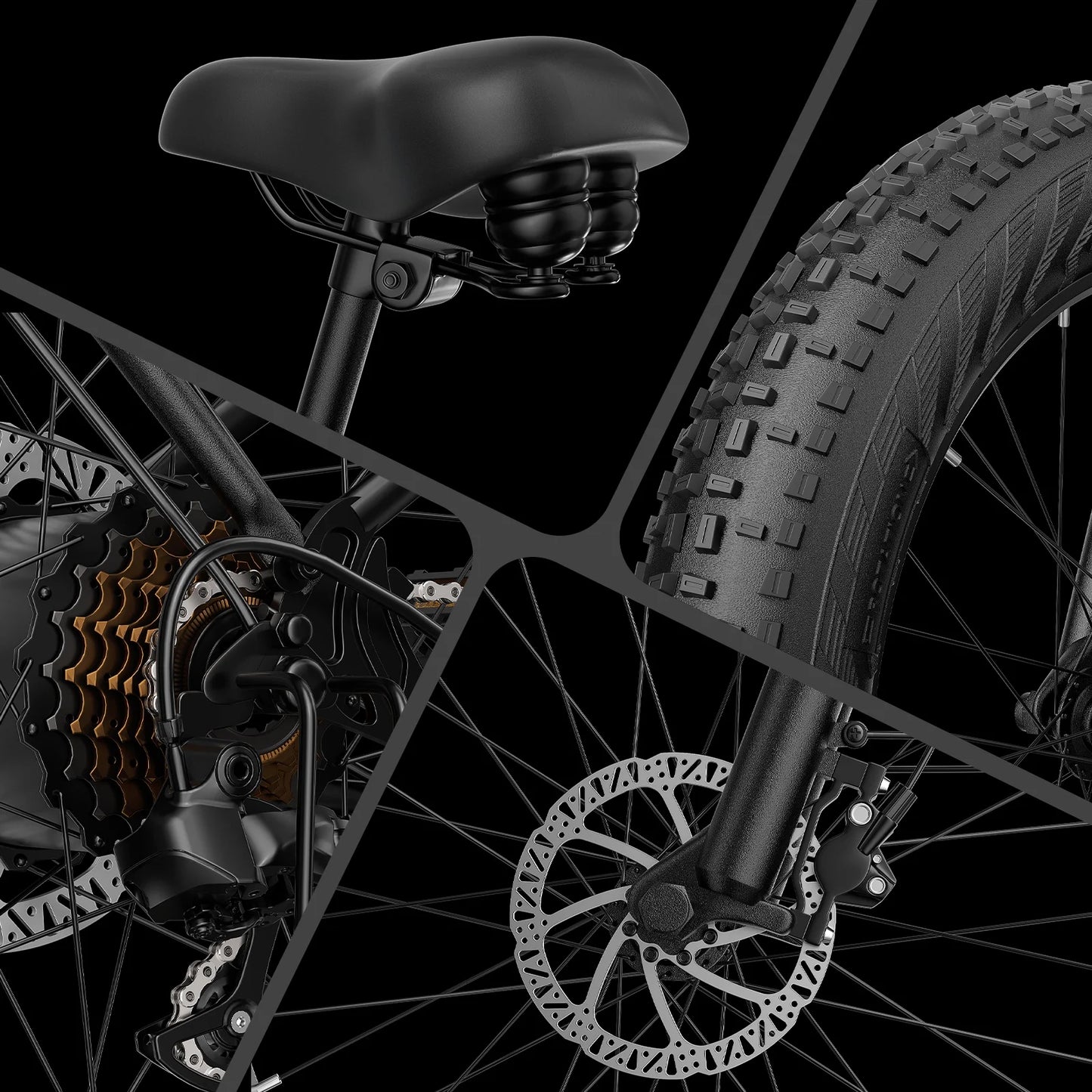 Electric Bike for Adults, 750W Ebike, 28MPH 60Miles Electric Mountain Bike, 26" Fat Tire Electric Bicycle with 48V 15AH Battery, Rear Rack, Lockable Suspension Fork,7 Speed, UL2849
