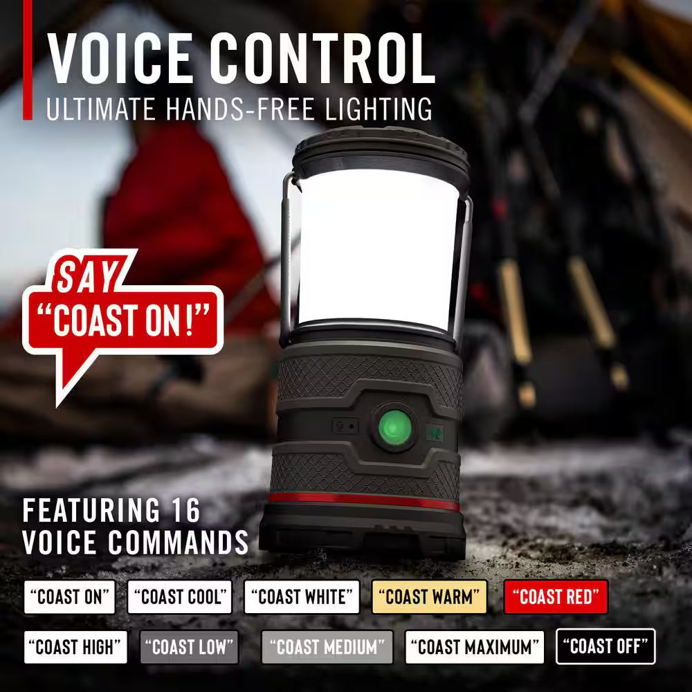 EAL35R 1000 Lumens Voice Activated Rechargeable Camping Lantern Flashlight, Flat Dark Earth