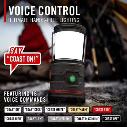 EAL35R 1000 Lumens Voice Activated Rechargeable Camping Lantern Flashlight, Flat Dark Earth