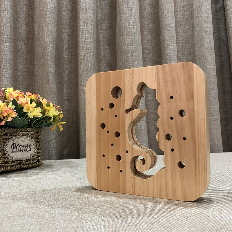Haima Small Night Wooden Crafts Table Lamp