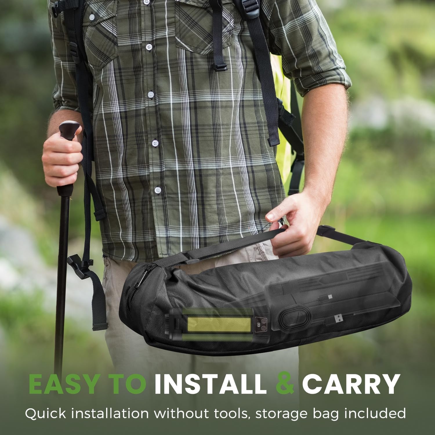 Dimmable Rechargeable Camping Light with Tripod & Carrying Bag - 2000 Lumen