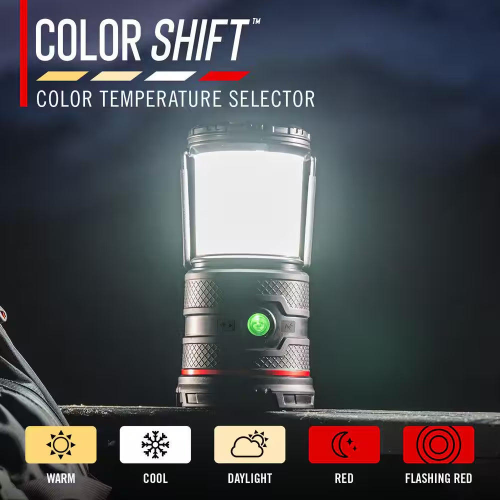 EAL35R 1000 Lumens Voice Activated Rechargeable Camping Lantern Flashlight, Black