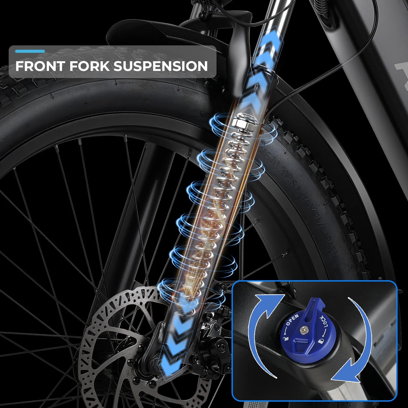 Electric Bike for Adults, 750W Ebike, 28MPH 60Miles Electric Mountain Bike, 26" Fat Tire Electric Bicycle with 48V 15AH Battery, Rear Rack, Lockable Suspension Fork,7 Speed, UL2849