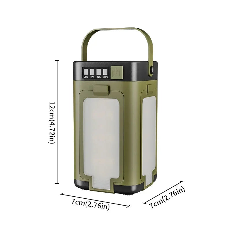 Solar Outdoor Portable Camping Light Solar Charging Foldable 2000Mah Power Bank Intelligent Display Portable Hanging Tent Light