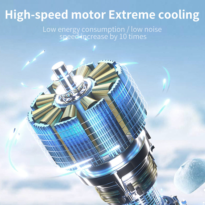 Fit for Portable Turbofan USB Rechargeable Strong Wind Adjustable Wind Speed 4000Mah Foldable Outdoor Camping Cooling Fan