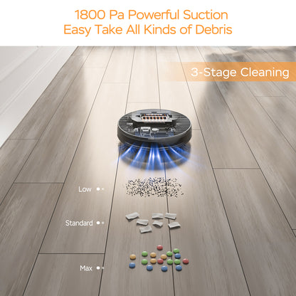 Geek Smart Robot Vacuum Cleaner G6 Plus, Ultra-Thin, 1800Pa Strong Suction, Automatic Self-Charging, Wi-Fi Connectivity, App Control, Custom Cleaning, Great for Hard Floors to Carpets.Ban on Amazon