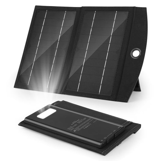 Solar Charger, 20000Mah Outdoor Waterproof Portable Power Bank，5V USB Ports Output for Smartphones Iphone Tablets Outdoor Camping Hiking (Black)
