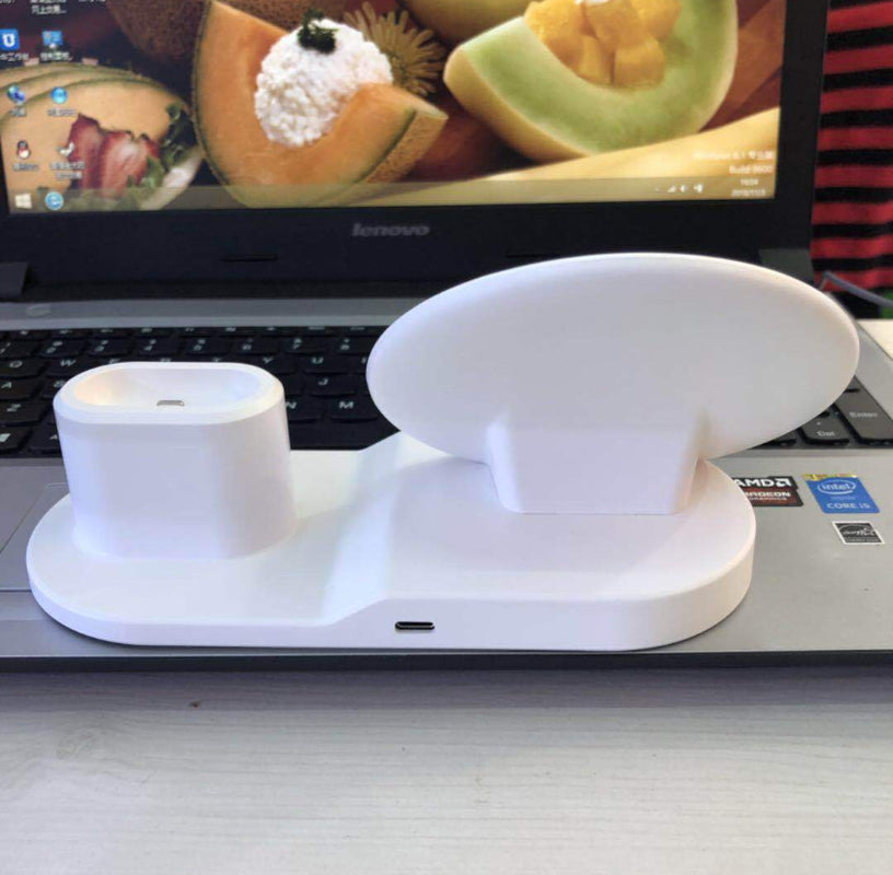 Wireless Charger Mobile Phone 3 in 1 Stand Watch Headphones