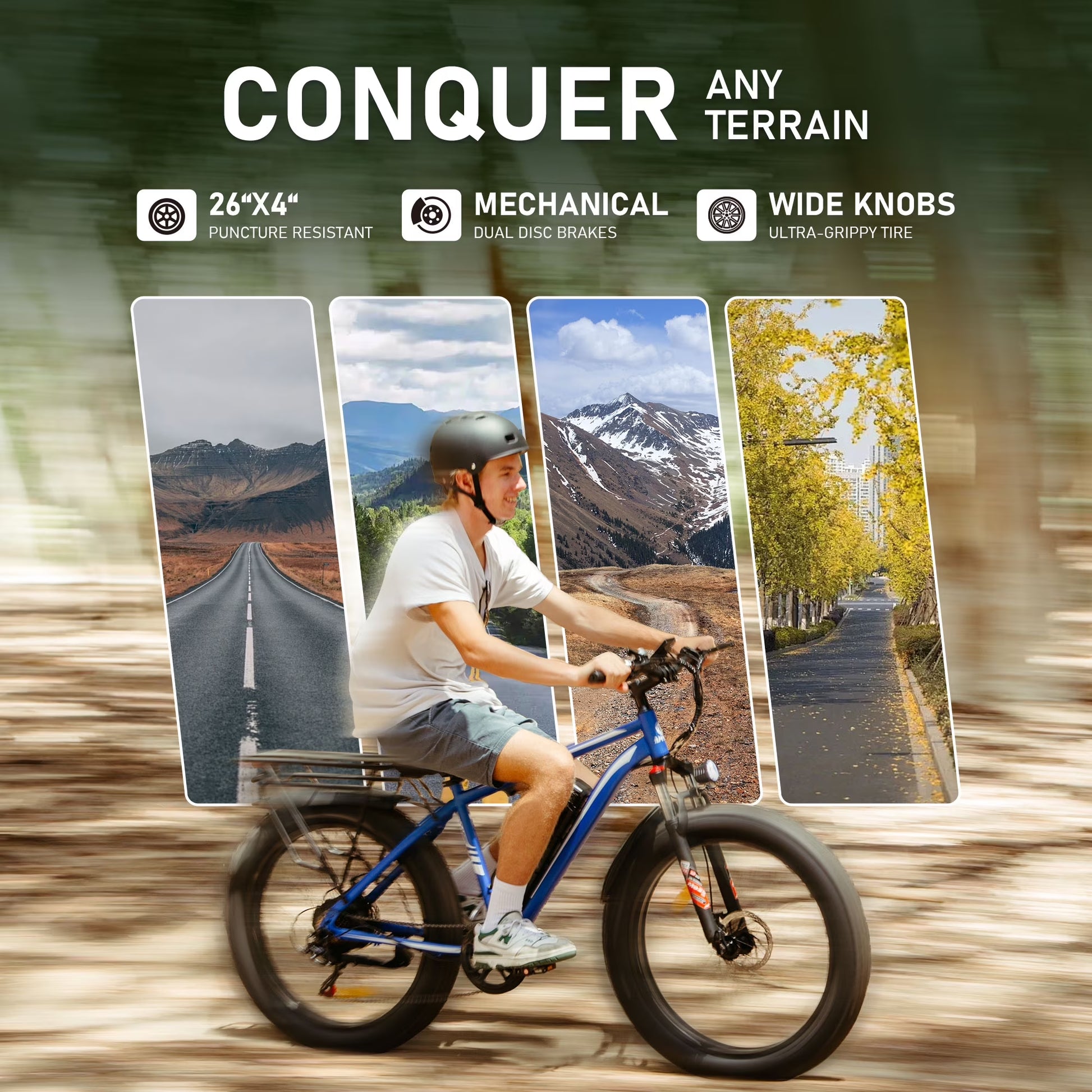 EB26 Electric Bike for Adults Set of 2, 26" Fat Tire E-Mountain Bicycle, 1000W 48V 15Ah 7-Speed Ebike UL2849