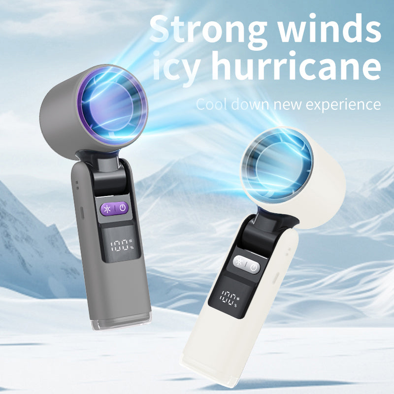 Fit for Portable Turbofan USB Rechargeable Strong Wind Adjustable Wind Speed 4000Mah Foldable Outdoor Camping Cooling Fan