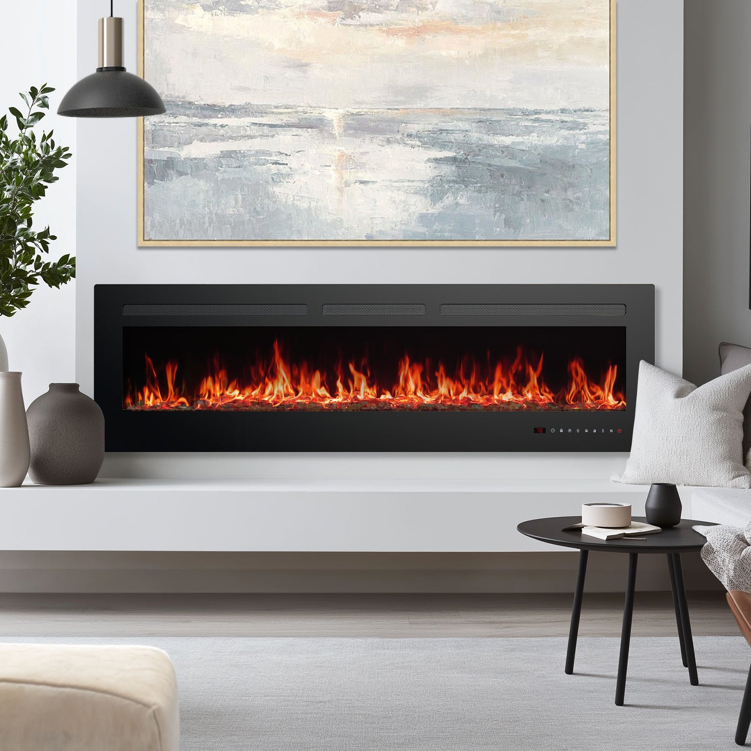Electric Fireplace Heater with Remote Control