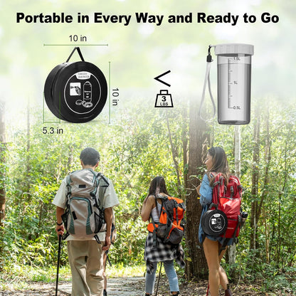 5-Gallon Portable Camping Shower with Battery Pump & Flashlight - Home Shower An
