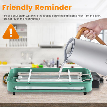 1Pc 2000W Electric Indoor Grill 2 in 1 Electric BBQ Gill with Grill Net Removable Plate 5 Temperature Control 3 Small Trays Dishwasher Safe