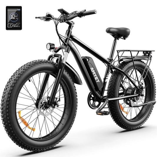 EB26 1000W Peak 1500W Electric Bike for Adults, 48V 15Ah, 26" Fat Tire Ebike, E-Mountain Bicycle, UL2849