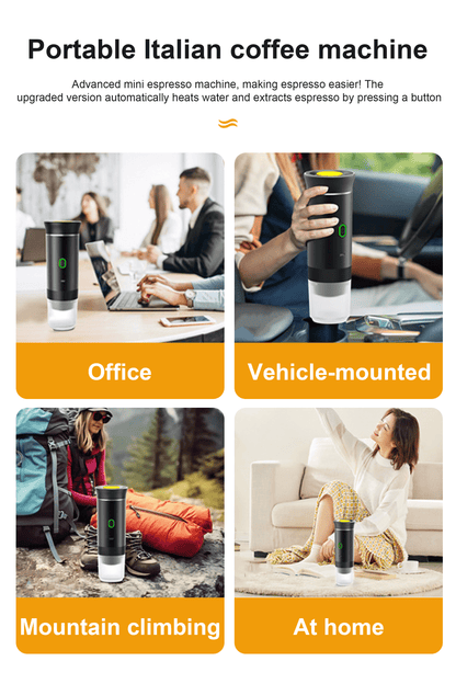 3-In-1 Portable Coffee Maker for Travel,Self-Heating Espresso Machine with USB-C,LED Display,20 Bar,Compatible with Coffee Grounds&Capsules (Ns&Dg)–Portable Espresso Maker for Car,Rv,Camping,Off