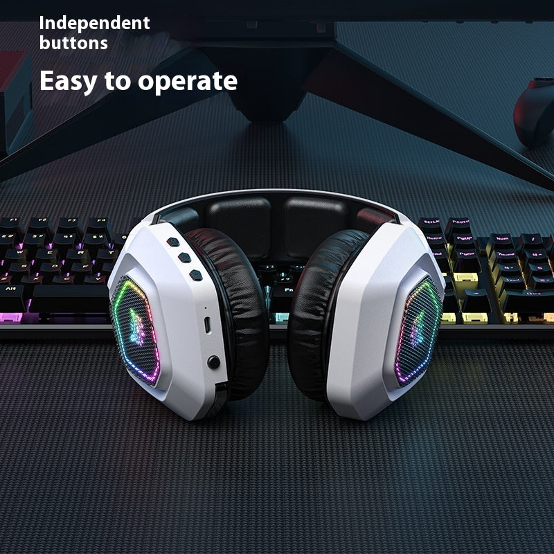 Wireless Gaming Headset Wearing Bluetooth 24G Headset RGB Luminous Headphones