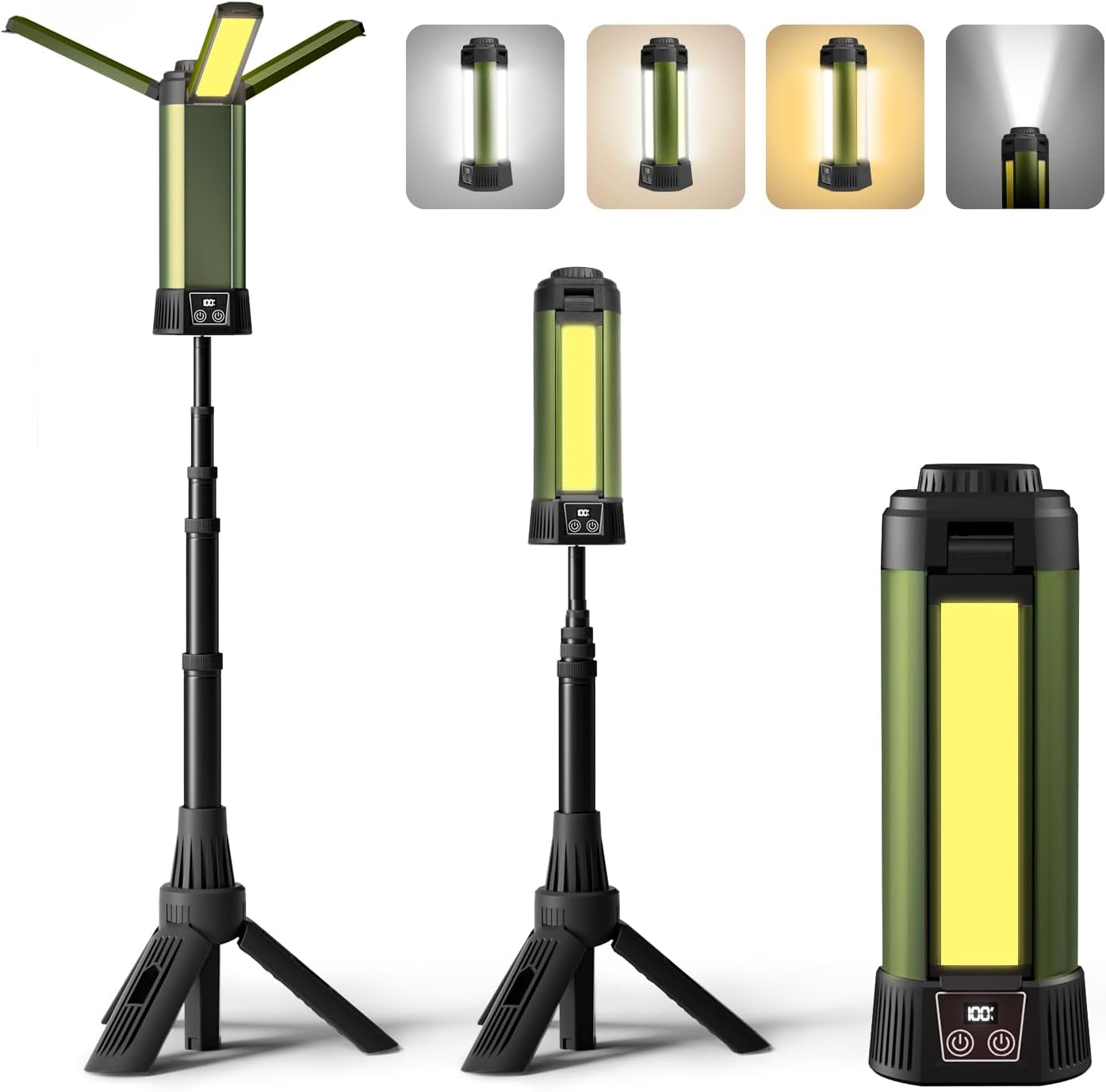 Dimmable Rechargeable Camping Light with Tripod & Carrying Bag - 2000 Lumen